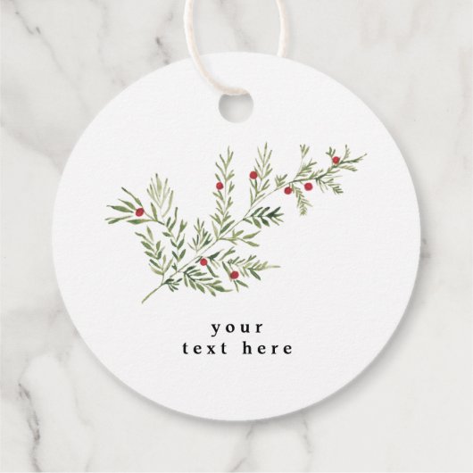 Elegant waterverf Kerst Bloemcadeau Bedankjes Labels (Achterkant)