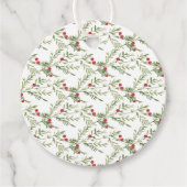 Elegant waterverf Kerst Bloemcadeau Bedankjes Labels (Voorkant)