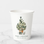 Elegant Waterverf kerstboom Papieren Bekers (Voorkant)