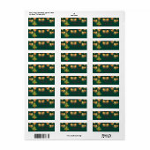 Elegant Waterverf kerstboom, String Lights Etiket (Full Sheet)
