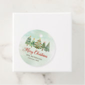 Elegant Waterverf kerstboomfeest Bedankjes Labels (In situ)