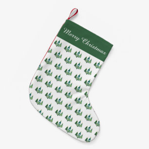 Elegant Waterverf kerstboompatroon Kleine Kerstsok