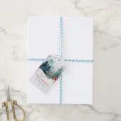 Elegant Waterverf kerstbos Cadeaulabel (Met Touw)