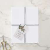 Elegant Waterverf Kerstmis Dank je bruiloft Cadeaulabel (Met Touw)