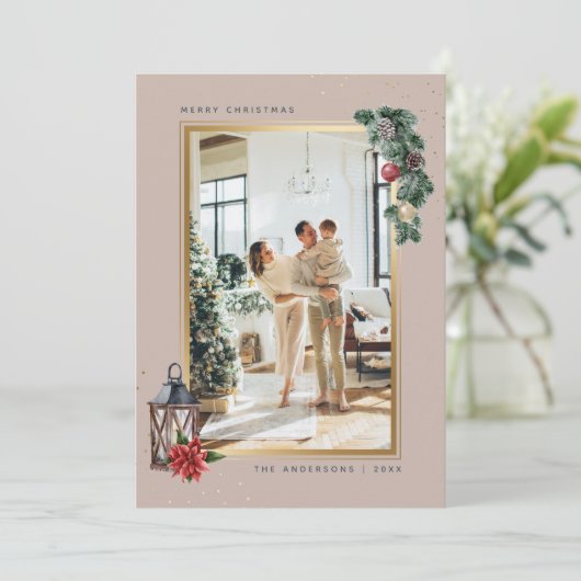 Elegant Waterverf Kerstmis Feestdagenkaart (Staand voorkant)