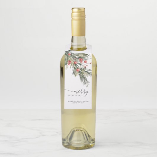 Elegant Waterverf Kerstmis Flessenhanger (Op fles)