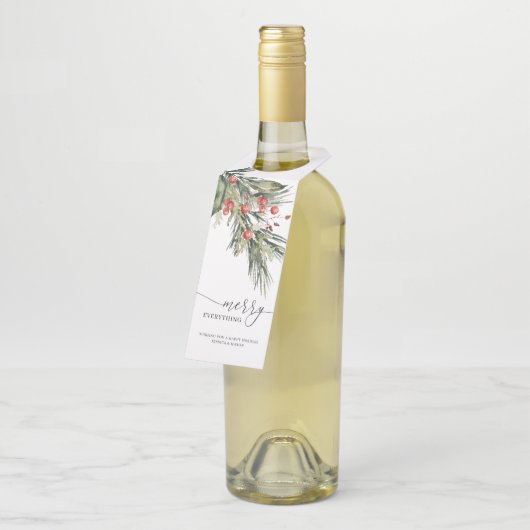 Elegant Waterverf Kerstmis Flessenhanger (Schuin)