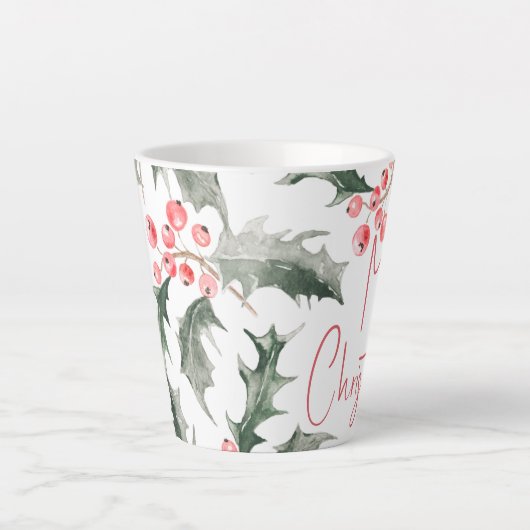 Elegant Waterverf Kerstmis Latte Mok (Voorkant)