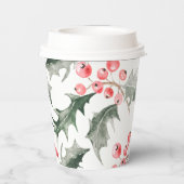 Elegant Waterverf Kerstmis Papieren Bekers (Achterkant)