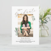 Elegant Waterverf laat foto-Afstuderen achter Kaart (Staand voorkant)