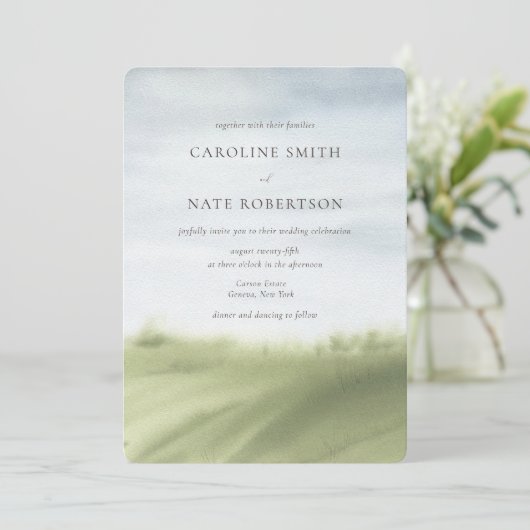 Elegant Waterverf Landschap Landschap Weduwschap Kaart (Staand voorkant)