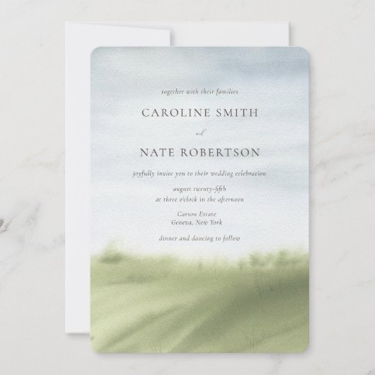 Elegant Waterverf Landschap Landschap Weduwschap Kaart (Voorkant)