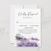 Elegant Waterverf Lavender Flowers Field Wedding RSVP Kaartje (Voorkant)