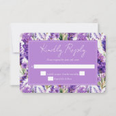 Elegant Waterverf Lavender Flowers Wedding RSVP Kaartje (Voorkant)
