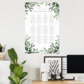 Elegant waterverf leaf botanicals hunter groen poster (Thuiskantoor)