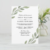 Elegant Waterverf Leaf Spring Fall Wedding Invite Kaart (Staand voorkant)