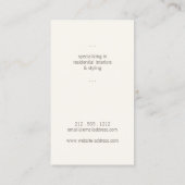 Elegant Waterverf Leather Chairman interior Design Visitekaartje (Achterkant)