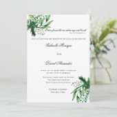 Elegant Waterverf Leaves Wedding Invitation Kaart (Staand voorkant)