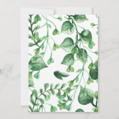 Elegant Waterverf Leaves Wedding Invitation Kaart (Achterkant)