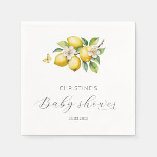 Elegant Waterverf Lemon Baby shower Servet