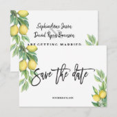 Elegant Waterverf Lemon Tropical Wedding Save The Date (Voorkant / Achterkant)