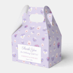 Elegant Waterverf Lila geperste bloemen bruiloft Bedankdoosjes