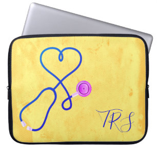 Elegant Waterverf Medical Doctor of Nurse Yellow Laptop Sleeve