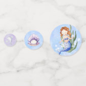 Elegant Waterverf Mermaids Birthday Confetti (Voorkanten)