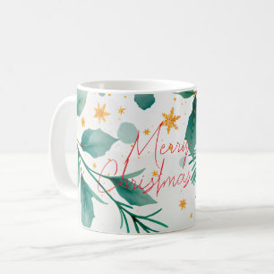 Elegant Waterverf Merry Kerstmis Koffiemok