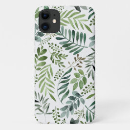 Elegant Waterverf met botanische bladeren  iPhone 11 Hoesje