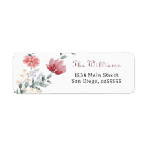 Elegant waterverf modern wildflower adres