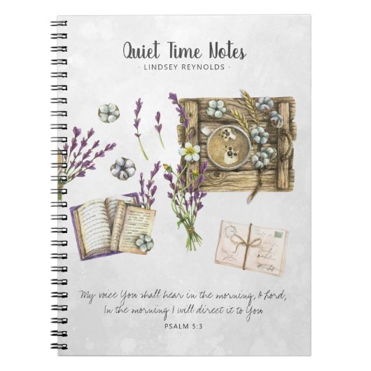 Elegant Waterverf Monogram Quiet Time Journal Notitieboek (Voorkant)