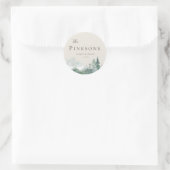 Elegant Waterverf Mountain Wedding Favor Stickers (Tas)