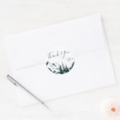 Elegant Waterverf Mountains Forest Bedankt Cla Ronde Sticker (Envelop)