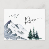 Elegant Waterverf Mountains Weddenschap QR code RS Briefkaart (Voorkant)