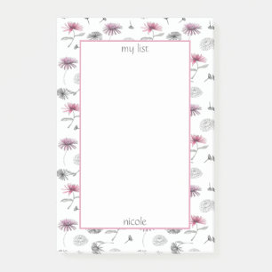 Elegant Waterverf Mums Floral Post-it® Notes