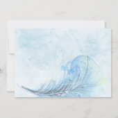 Elegant Waterverf Navy Blue Script Modern Wedding Kaart (Achterkant)