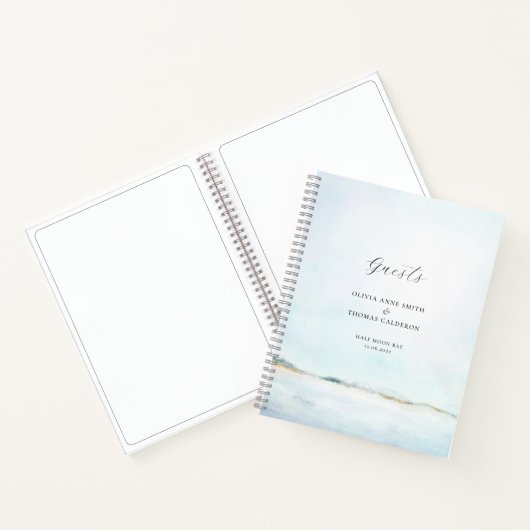 Elegant Waterverf Ocean Beach Weddenschap Book Notitieboek (Binnen)