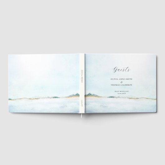 Elegant Waterverf Oceanfront Weddenschap Boek (Volledig)