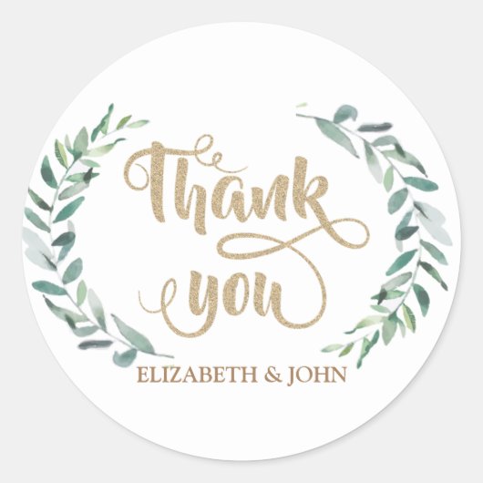 Elegant Waterverf Olive Branch Wedding Sticker (Voorkant)