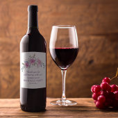 Elegant Waterverf Paars Floral Birthday Party Wijn Etiket