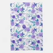 Elegant Waterverf Paars Floral Bouquet | Theedoek (Verticaal)