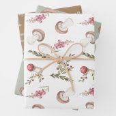 Elegant Waterverf paddenstoel Baby shower Inpakpapier Vel (In situ)