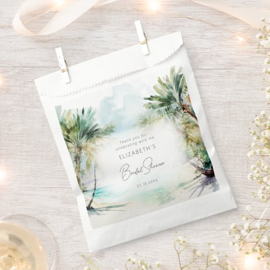 Elegant Waterverf Palm Tree Beach Vrijgezellenfees Bedankzakje (Geknipt)