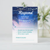 Elegant Waterverf Palm Tree Beach Weddenschap RSVP Kaartje (Staand voorkant)