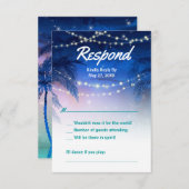 Elegant Waterverf Palm Tree Beach Weddenschap RSVP Kaartje (Voorkant / Achterkant)
