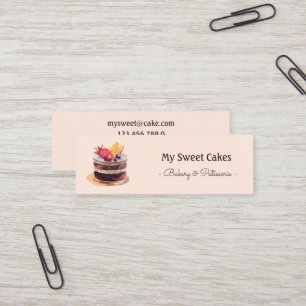 Elegant waterverf patisserie cupcake mini mini visitekaartje