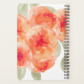 Elegant Waterverf Peach Peonies Floral Planner (Achterkant)