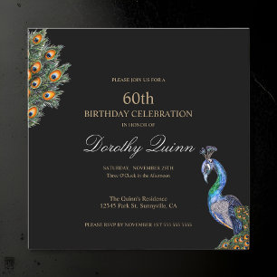Elegant Waterverf Peacock Birthday Kaart