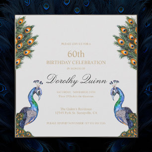 Elegant Waterverf Peacock Birthday Kaart